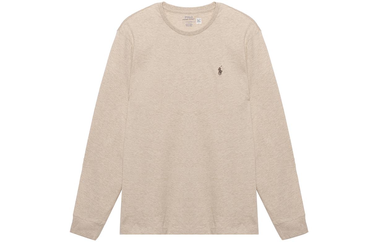 Polo Ralph Lauren FW22 Solid Color Crewneck Long Sleeve T-Shirt Khaki (). 710627433-039