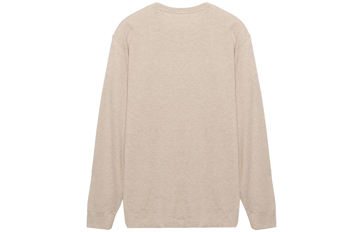 Lookbook 폴로 랄프 로렌 FW22 솔리드 컬러 크루넥 긴팔 티셔츠 카키. 710627433-039