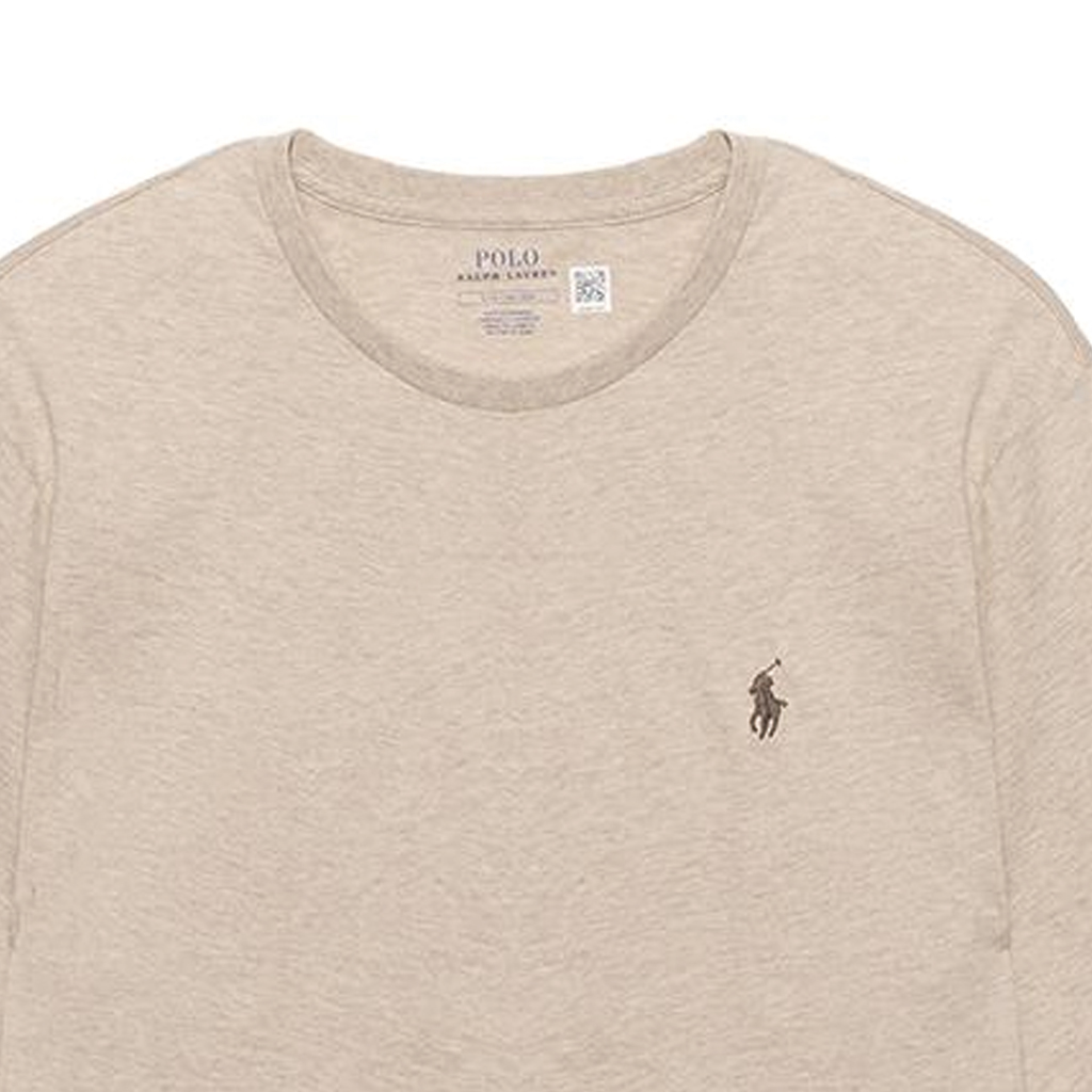 Details for 폴로 랄프 로렌 FW22 솔리드 컬러 크루넥 긴팔 티셔츠 카키. 710627433-039