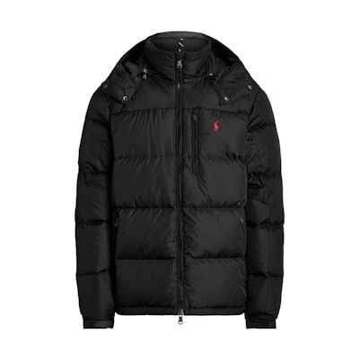 Polo Ralph Lauren FW22 Solid Color Embroidered Hooded Down Jacket Black . MNPOOTW16020321-001