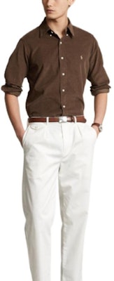 Polo Ralph Lauren FW22 Camisa de Manga Larga de Pana Sólida Marrón Oscuro. 16822544-200 Lookbook Polo Ralph Lauren FW22 Camisa de Manga Larga de Pana Sólida Marrón Oscuro. 16822544-200