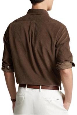 Polo Ralph Lauren FW22 Camisa de Manga Larga de Pana Sólida Marrón Oscuro. 16822544-200 Shop Polo Ralph Lauren FW22 Camisa de Manga Larga de Pana Sólida Marrón Oscuro. 16822544-200