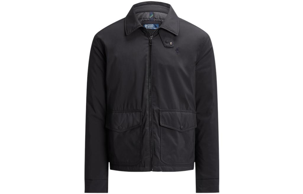 Polo Ralph Lauren FW22 Solid Embroidered Collared Long Sleeve Jacket Black Men MNPOOTW16020920