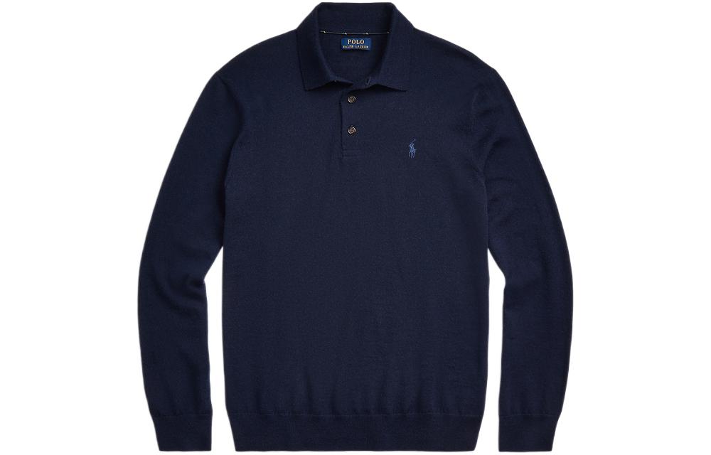 Order Polo Ralph Lauren FW22 Solid Knit Sweater Lengan Panjang Biru. MNPOSWE16821191-400