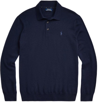 Polo Ralph Lauren FW22 Solid Knit Sweater Lengan Panjang Biru. MNPOSWE16821191-400 Order Polo Ralph Lauren FW22 Solid Knit Sweater Lengan Panjang Biru. MNPOSWE16821191-400