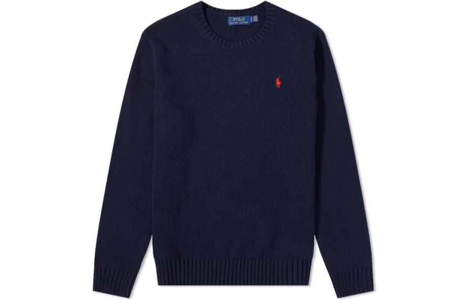 Polo Ralph Lauren FW22 Solid Logo Embroidered Crewneck Sweater  Blue. 710810846-001 圖 2