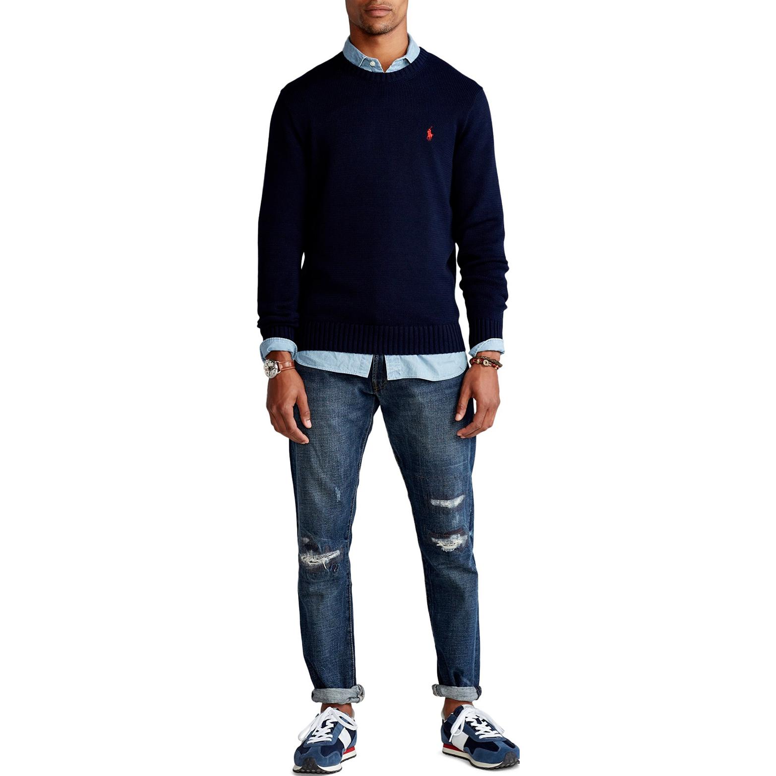 Polo Ralph Lauren FW22 Solid Logo Embroidered Crewneck Sweater  Blue. 710810846-001 圖 3