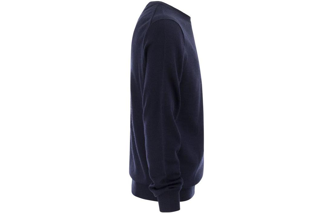 Polo Ralph Lauren FW22 Solid Logo Embroidered Crewneck Wool Sweater Men Blue 710876846-003 圖 4