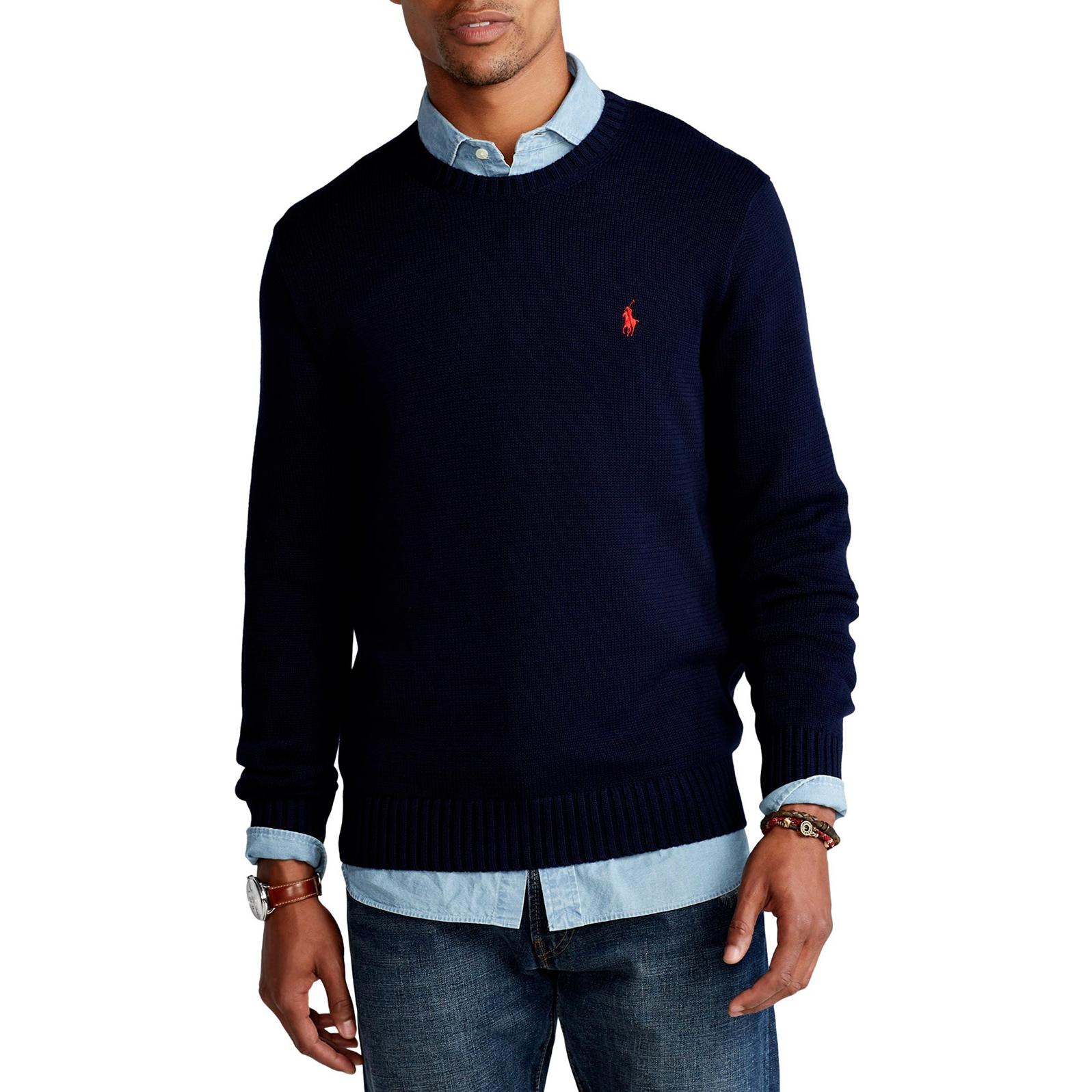 Polo Ralph Lauren FW22 Solid Logo Embroidered Crewneck Sweater  Blue. 710810846-001 圖 4