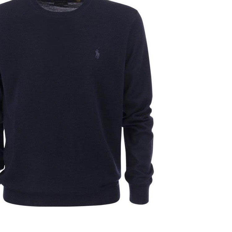 Polo Ralph Lauren FW22 Solid Logo Embroidered Crewneck Wool Sweater Men Blue 710876846-003 圖 8