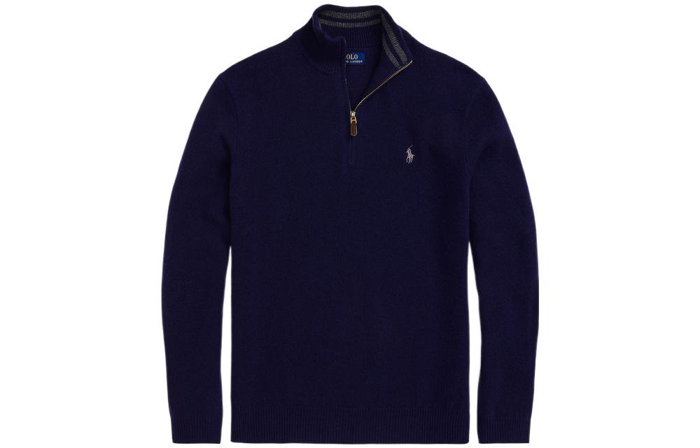 Buy Polo Ralph Lauren FW22 Solid Logo Embroidered Half-Zip Knit Sweater Blue Men’s. MNPOSWE16821102-400