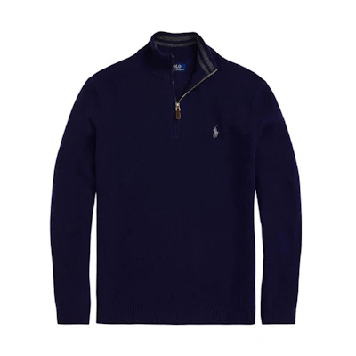 Polo Ralph Lauren FW22 Solid Logo Embroidered Half-Zip Knit Sweater Blue Men’s. MNPOSWE16821102-400