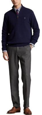 Polo Ralph Lauren FW22 Solid Logo Embroidered Half-Zip Knit Sweater Blue Men’s. MNPOSWE16821102-400 Lookbook Polo Ralph Lauren FW22 Solid Logo Embroidered Half-Zip Knit Sweater Blue Men’s. MNPOSWE16821102-400