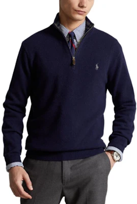 Polo Ralph Lauren FW22 Solid Logo Embroidered Half-Zip Knit Sweater Blue Men’s. MNPOSWE16821102-400 Shop Polo Ralph Lauren FW22 Solid Logo Embroidered Half-Zip Knit Sweater Blue Men’s. MNPOSWE16821102-400