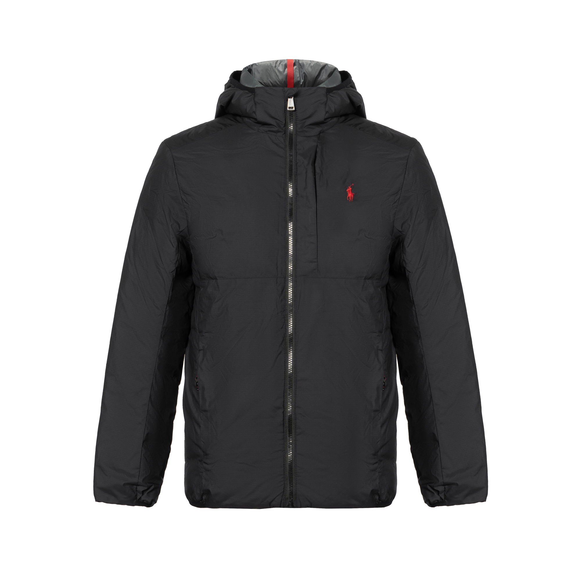 Polo Ralph Lauren FW22 Solid Logo Embroidered Hoodie Zip Jacket Black Mens. 710850708-001