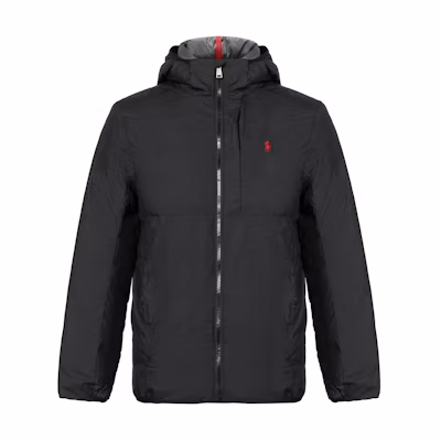 Polo Ralph Lauren FW22 Solid Logo Embroidered Hoodie Zip Jacket Black Mens. 710850708-001
