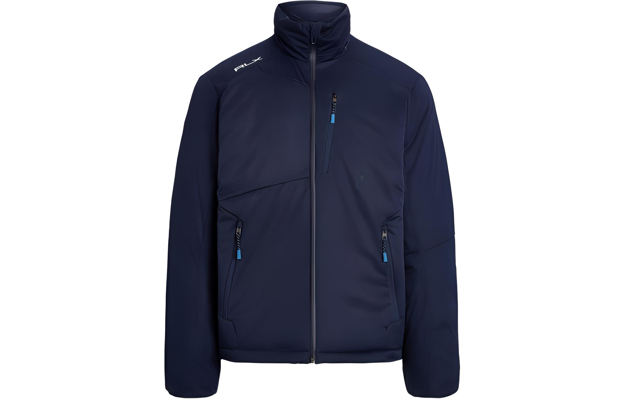 Polo Ralph Lauren FW22 Solid Logo Print Navy Blue Long-Sleeve Jacket for Men. MNXGOTW16020053-410