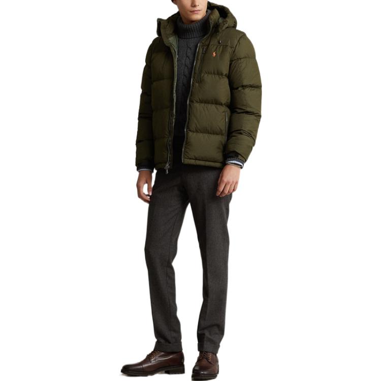 Polo Ralph Lauren FW22 Solid Logo Quilted Hooded Puffer Jacket Green MNPOOTW16020889-301 圖 3