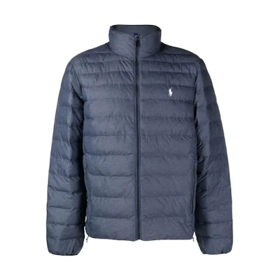 Polo Ralph Lauren FW22 Solid Logo Stand Collar Zip Jacket Blue Men’s Outerwear 710810897-029