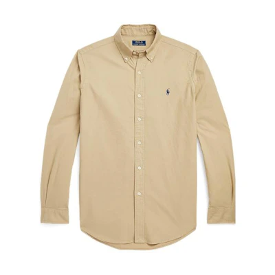 Polo Ralph Lauren FW22 Solid Long-Sleeve Polo Shirt Brown Top. MNPOWOV16822687-260