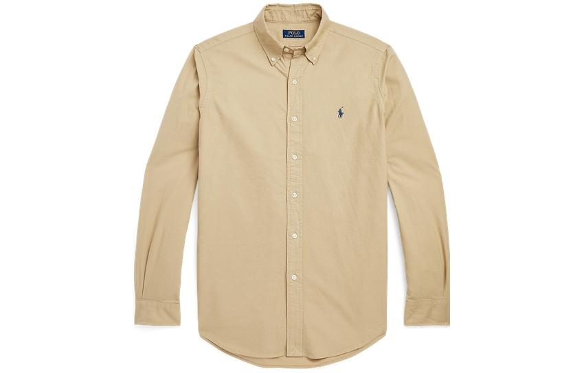 Polo Ralph Lauren FW22 Solid Long-Sleeve Polo Shirt Brown  Top. MNPOWOV16822687-260 圖 2