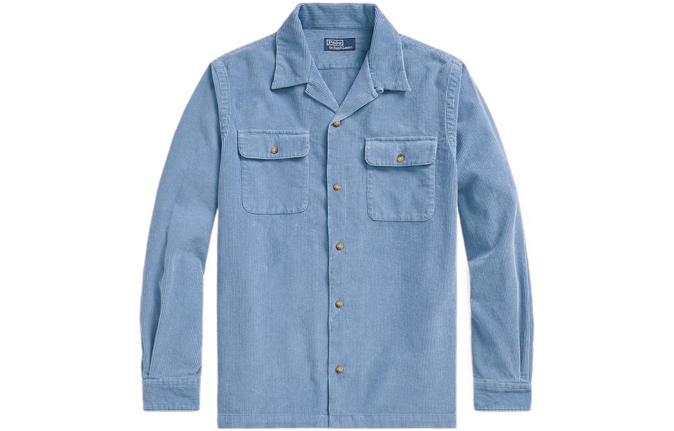 Polo Ralph Lauren FW22 Solid Single-Breasted Long-Sleeve Shirt Blue Men. MNPOWOV16822617-400