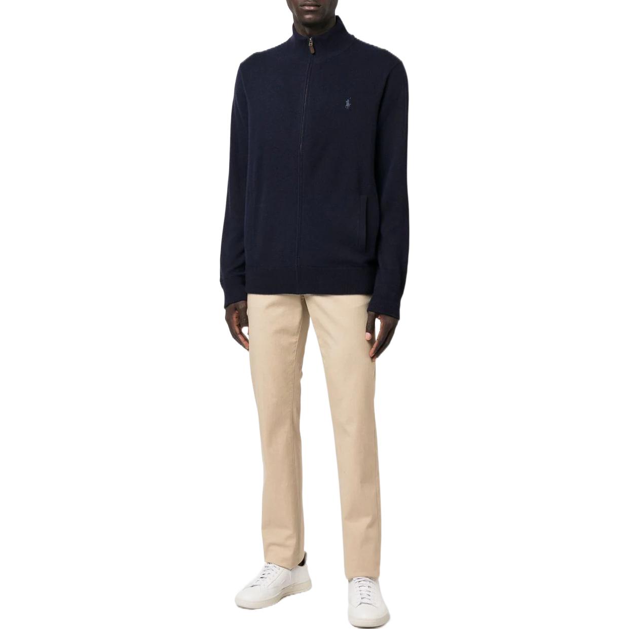 Polo Ralph Lauren FW22 Solid Zip-Up Wool Sweater Navy Blue  Knitwear. 710876719-001 圖 4