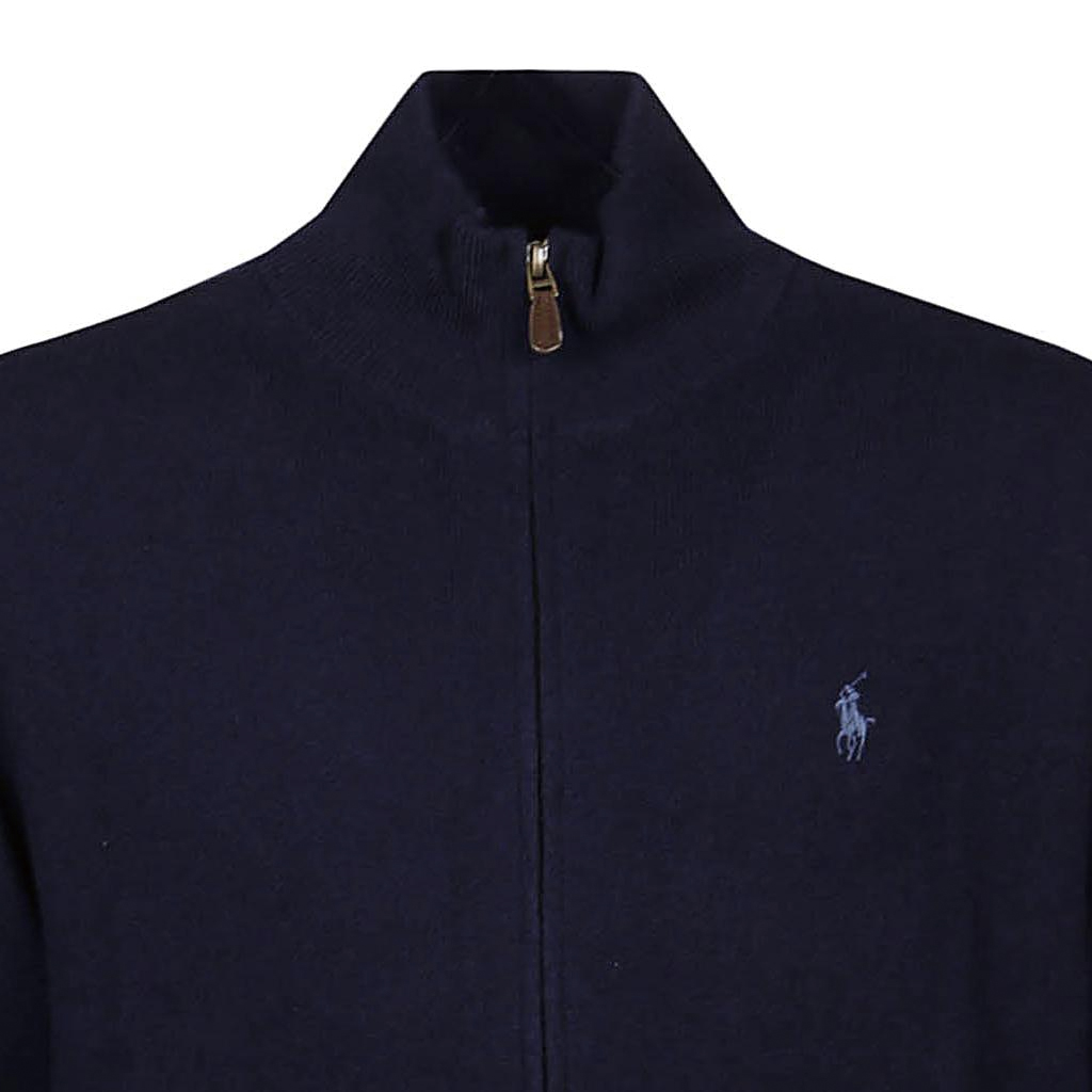 Polo Ralph Lauren FW22 Solid Zip-Up Wool Sweater Navy Blue  Knitwear. 710876719-001 圖 8