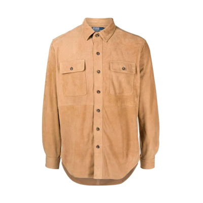 Polo Ralph Lauren FW22 Suede Long Sleeve Shirt Beige - 710858437001BEIGE/KHAKI
