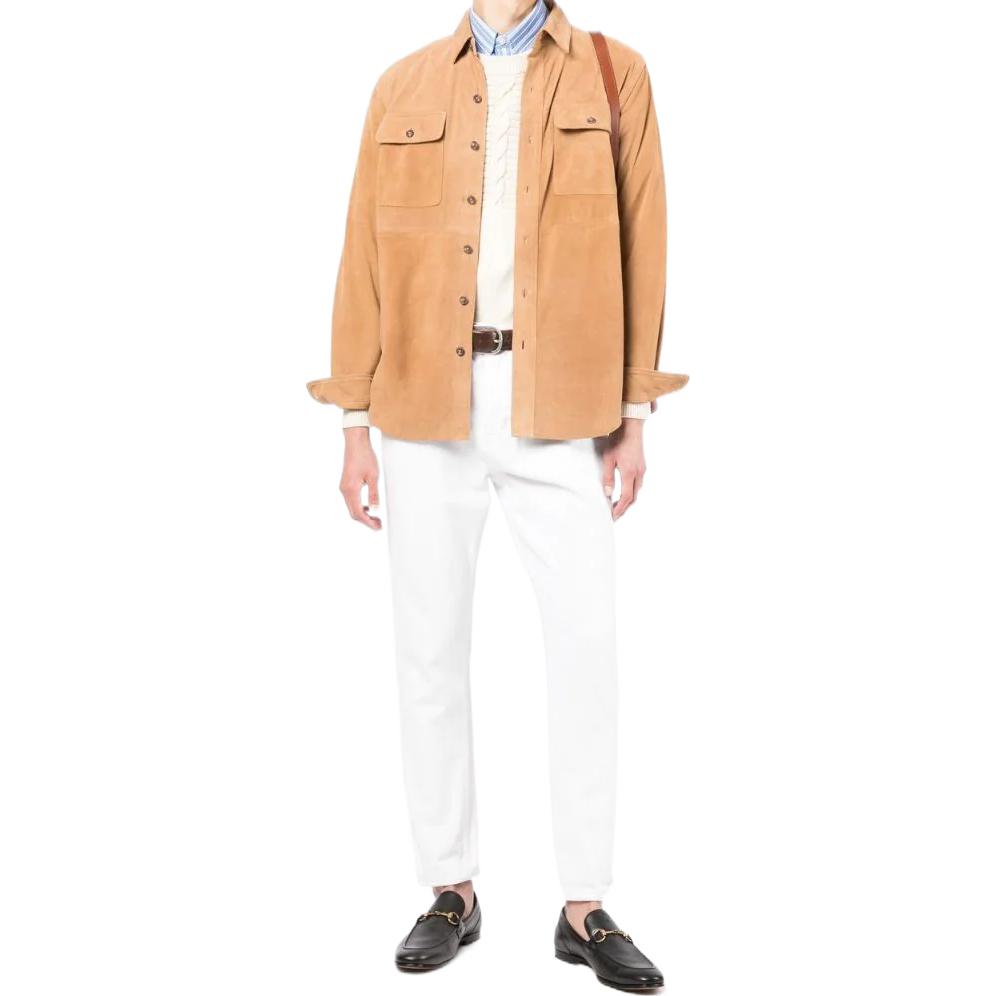 Polo Ralph Lauren FW22 Suede Long Sleeve Shirt Beige - 710858437001BEIGE/KHAKI 圖 3