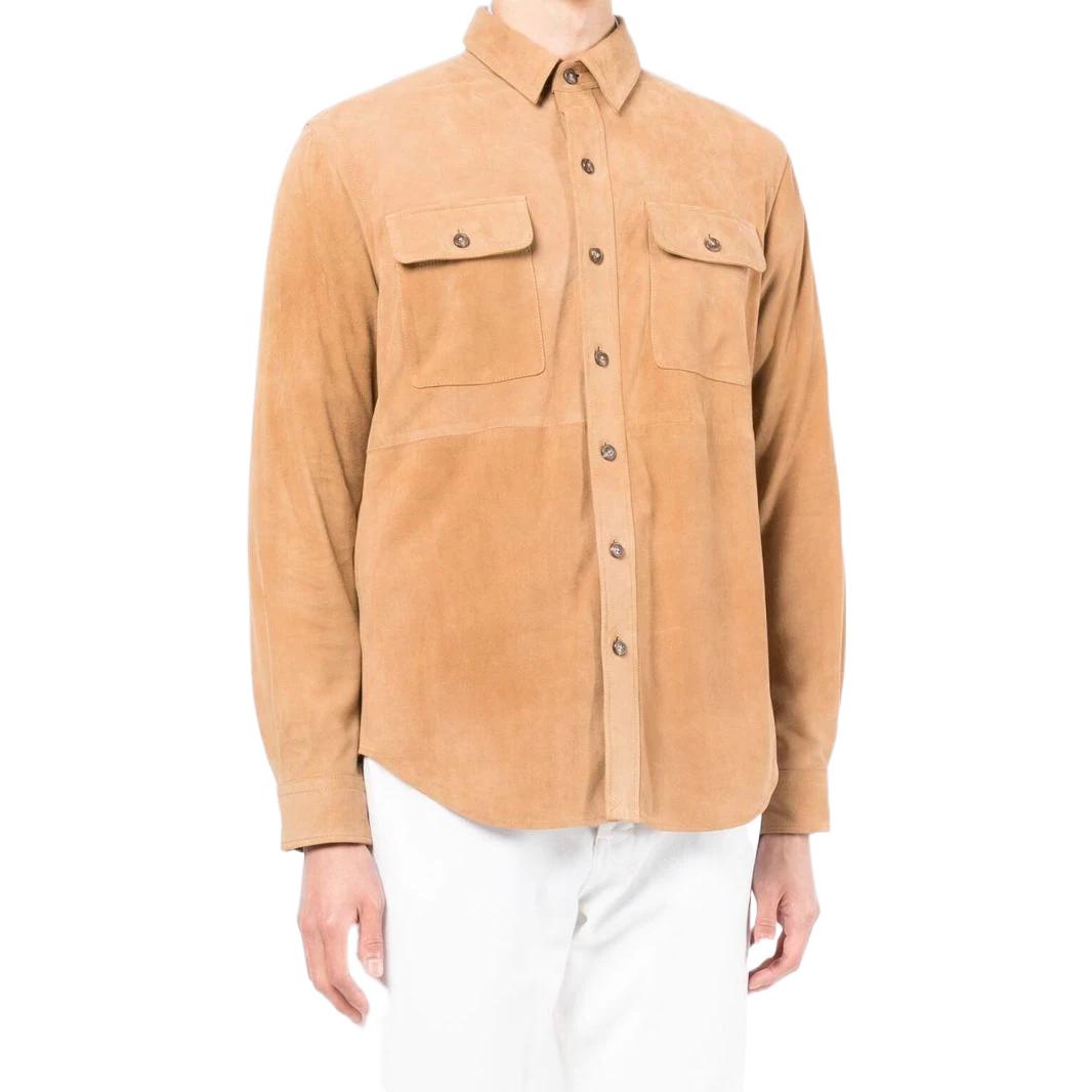 Polo Ralph Lauren FW22 Suede Long Sleeve Shirt Beige - 710858437001BEIGE/KHAKI 圖 4