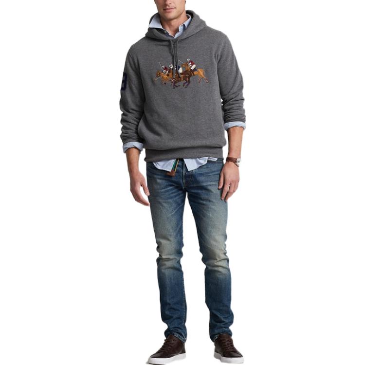 Lookbook Sudadera Polo Ralph Lauren FW22 Triple Pony Hoodie Manga Larga Hombre Gris. MNPOKNI16822189-020