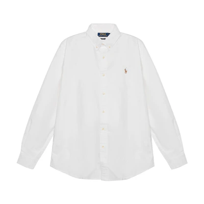 Polo Ralph Lauren FW22 White Button-Up Shirt with Logo Embroidery for Men. MNBLWOVM2G10122-E86