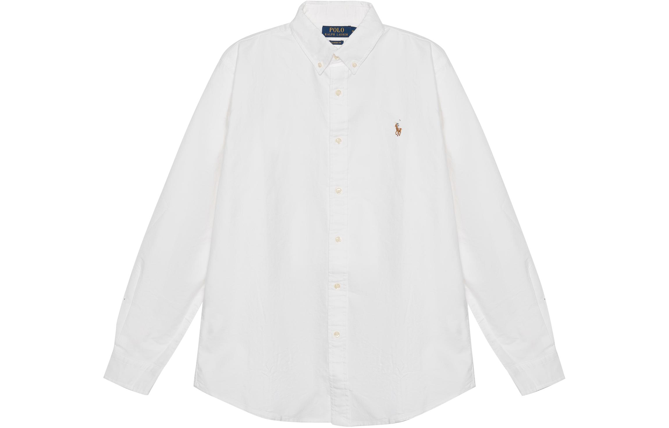 Polo Ralph Lauren FW22 White Button-Up Shirt with Logo Embroidery for Men. MNBLWOVM2G10122-E86 圖 2