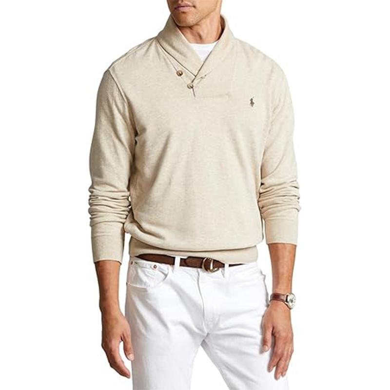 Polo Ralph Lauren FW23  Beige Solid Long Sleeve Polo Shirt 710877989-002 圖 3
