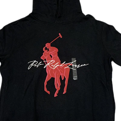 Polo Ralph Lauren FW23 黑色連帽套頭長袖衛衣。 710871367-006 Shop Polo Ralph Lauren FW23 黑色連帽套頭長袖衛衣。 710871367-006