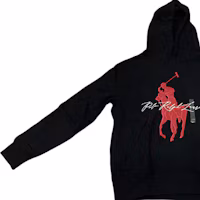 Details for Polo Ralph Lauren FW23 Black Hooded Pullover Long Sleeve Sweatshirt. 710871367-006