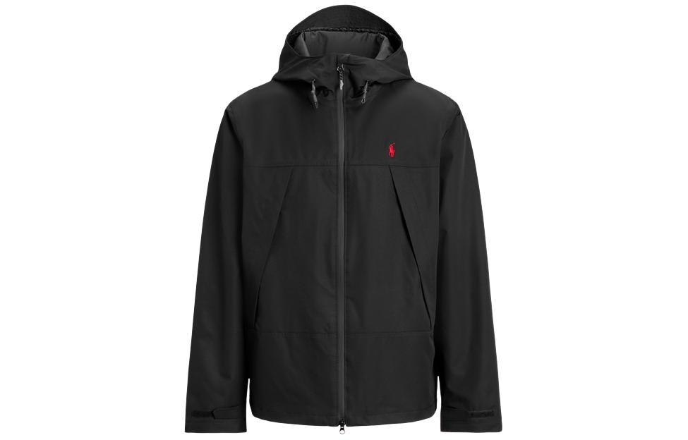 Polo Ralph Lauren FW23  Black Waterproof Hooded Jacket with Logo Embroidery. MNPOOTW16021193-001