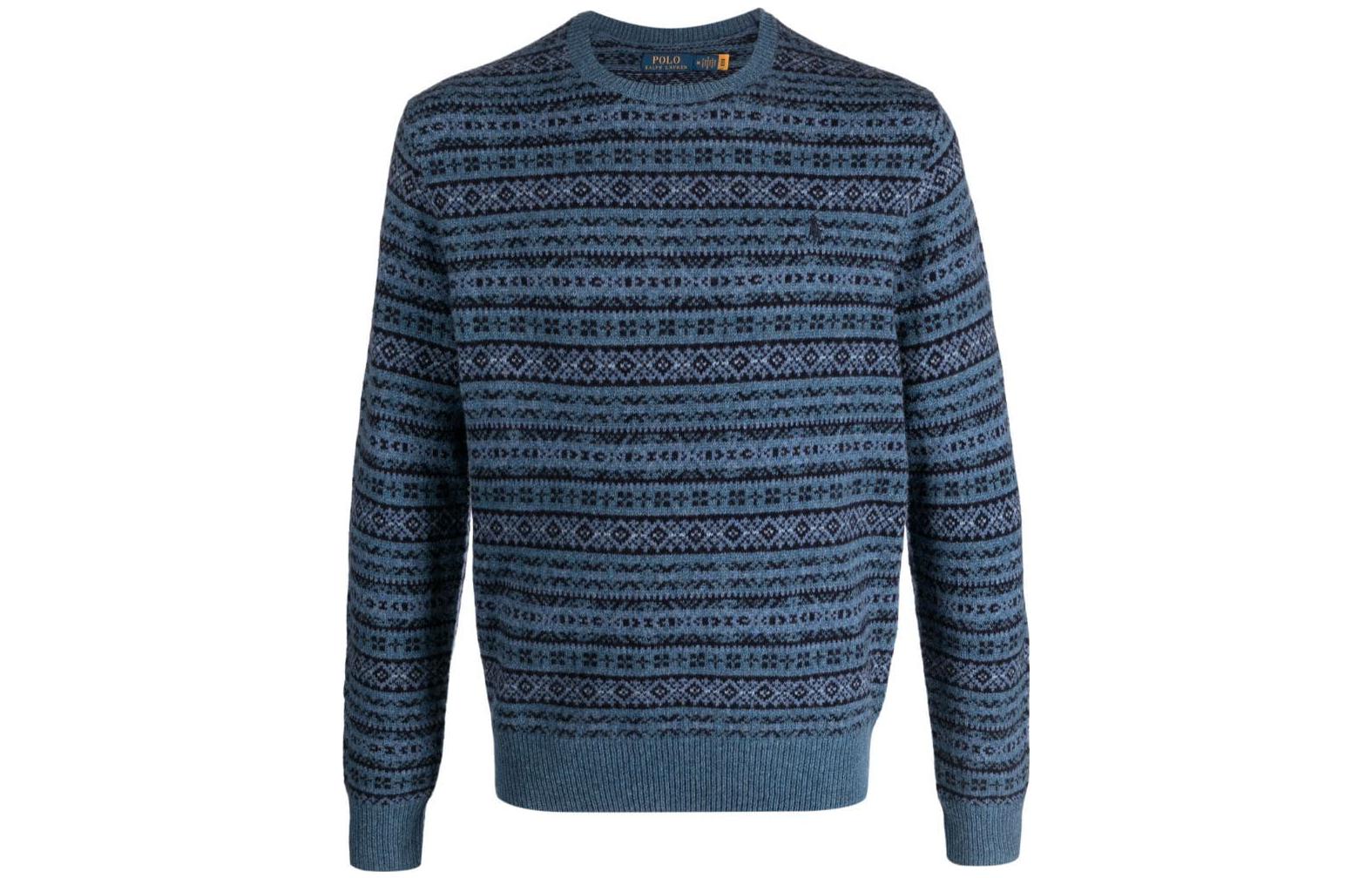 Polo Ralph Lauren FW23  Blue Colorblock Knit Casual Long Sleeve Sweater. 710918122-001 圖 2