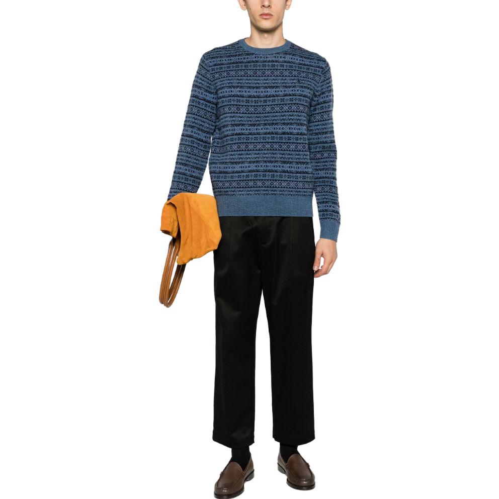 Polo Ralph Lauren FW23  Blue Colorblock Knit Casual Long Sleeve Sweater. 710918122-001 圖 3