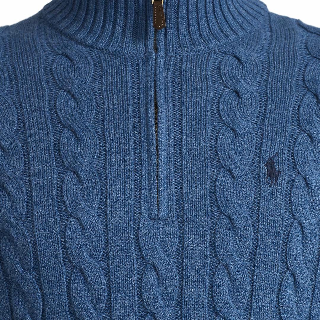 Polo Ralph Lauren FW23  Blue Half-Zip Knit Sweater with Embroidered Logo. MNPOSWE16820504-400 圖 5
