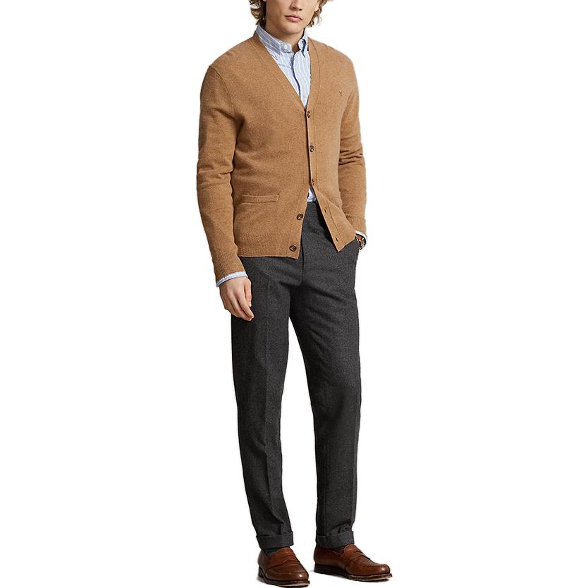 Polo Ralph Lauren FW23  Brown Solid Logo Embroidered Knit Long Sleeve Top MNPOSWE16821642-200 圖 5