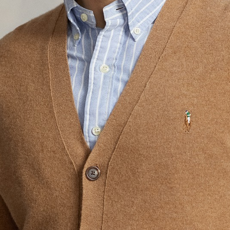 Polo Ralph Lauren FW23  Brown Solid Logo Embroidered Knit Long Sleeve Top MNPOSWE16821642-200 圖 7