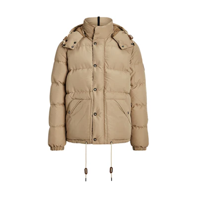 Polo Ralph Lauren FW23 Brown Solid Long Sleeve Down Jacket. MNPOOTW16021230-250