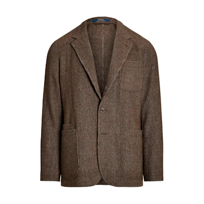 Polo Ralph Lauren FW23 Brown Wool-Blend Tweed Three-Button Blazer MNPOSPC27620325-200