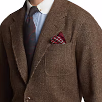 Purchase Polo Ralph Lauren FW23 棕色羊毛混紡粗花呢三扣西裝外套 MNPOSPC27620325-200