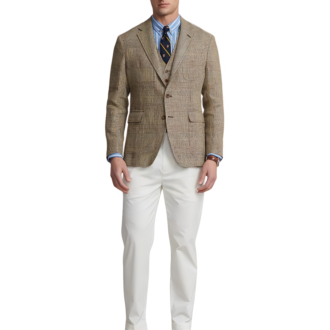 Polo Ralph Lauren FW23  Camel Plaid Single-Breasted Blazer Jacket. MNPOSPC27620279-999 圖 2