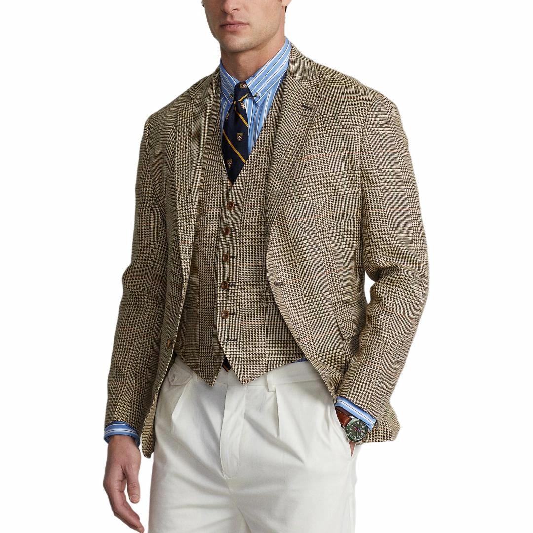 Polo Ralph Lauren FW23  Camel Plaid Single-Breasted Blazer Jacket. MNPOSPC27620279-999 圖 3