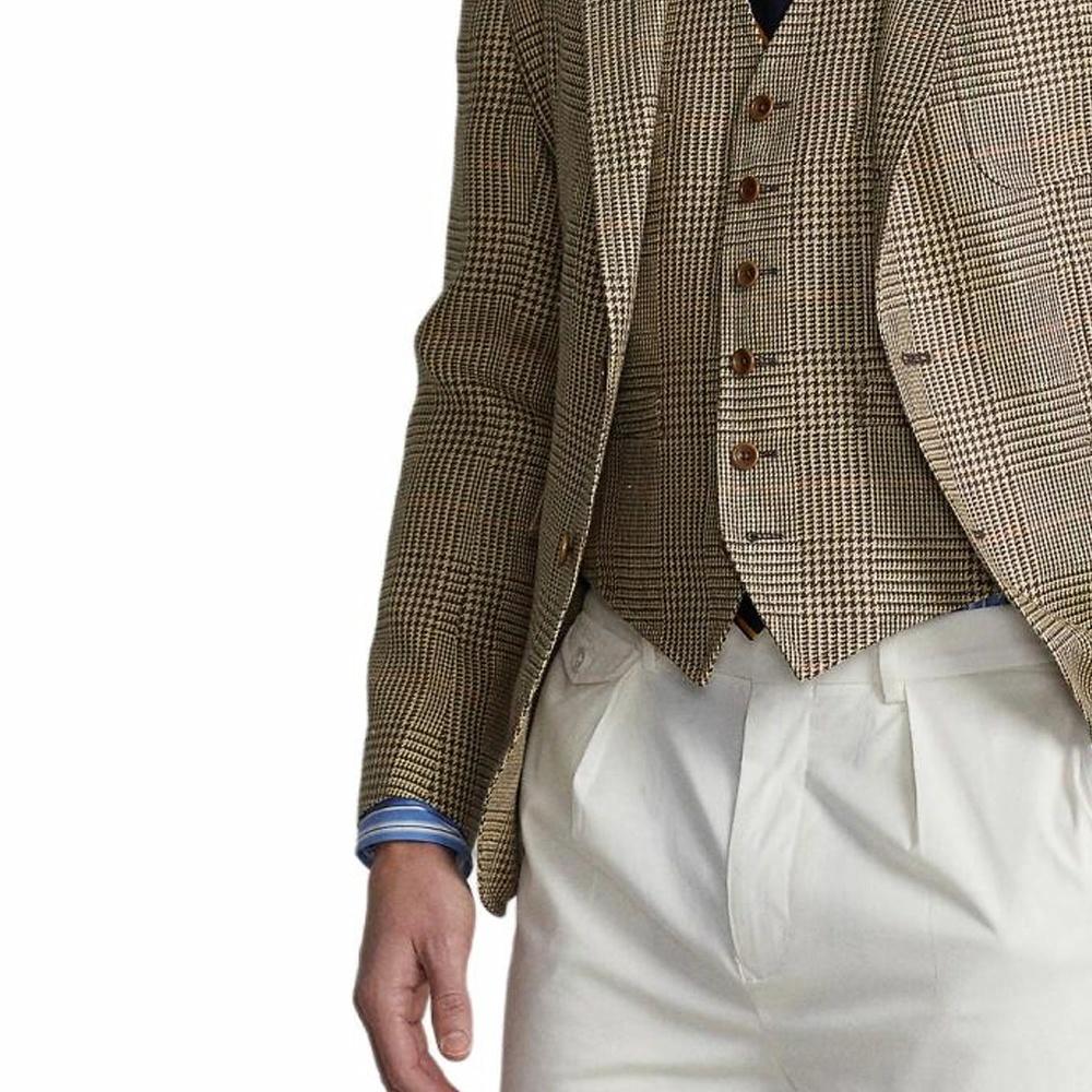 Polo Ralph Lauren FW23  Camel Plaid Single-Breasted Blazer Jacket. MNPOSPC27620279-999 圖 6