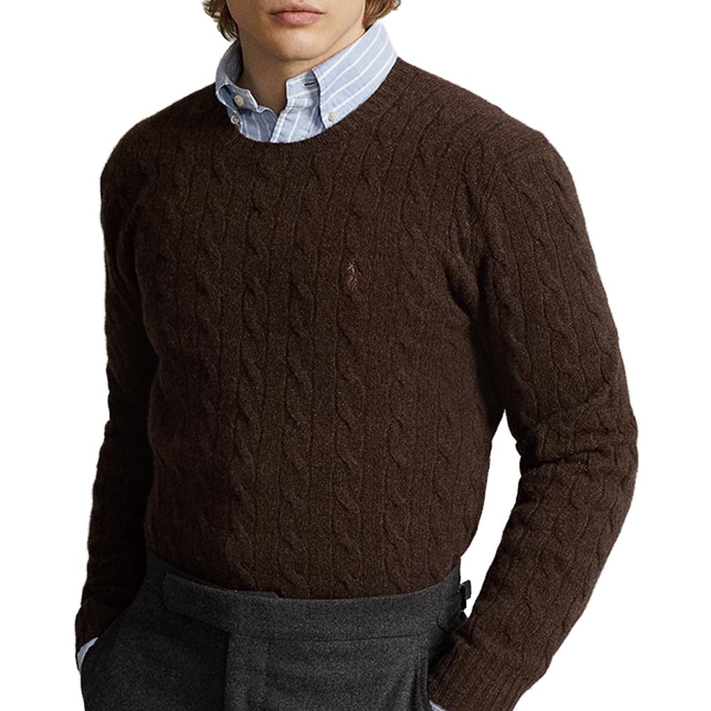 Polo Ralph Lauren FW23  Casual Solid Crewneck Sweater Brown MNPOSWE16821636-200 圖 5